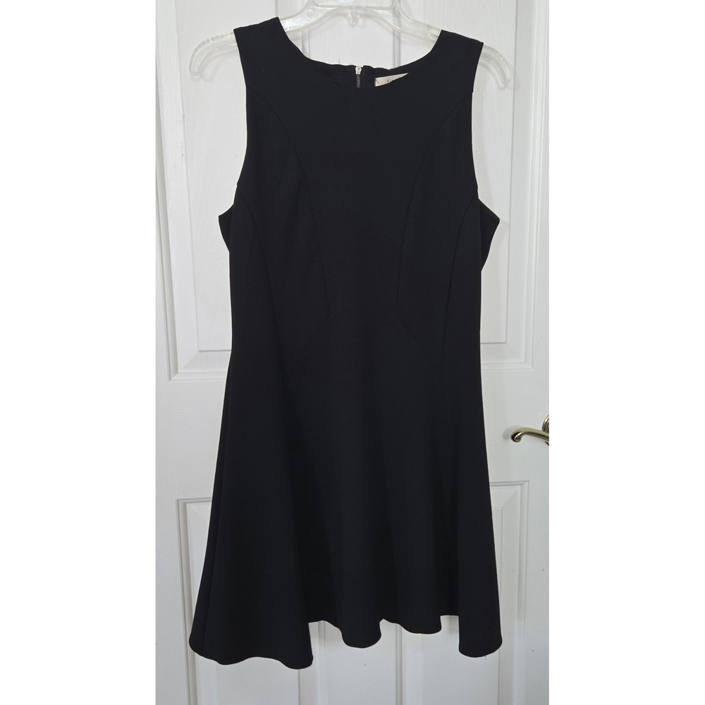 Elodie Black Sleeveless Fit and Flare Dress Size Large ED2643 Zipper Back Mini